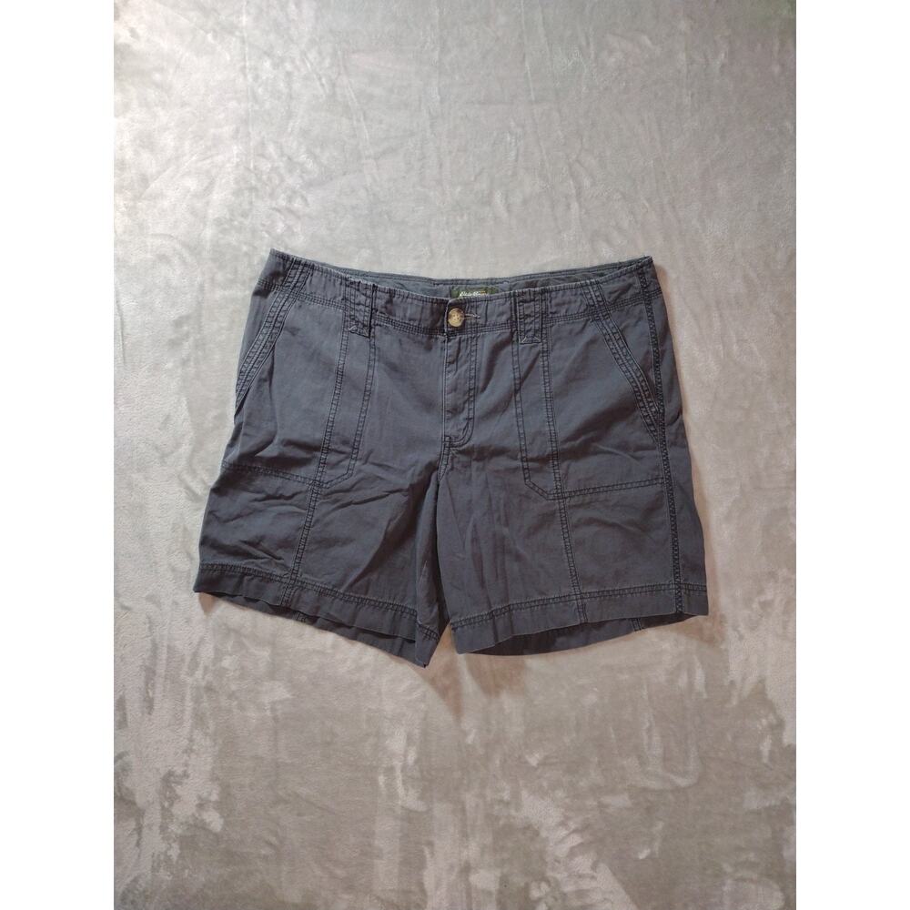 Eddie Bauer Hiking Shorts Womens 16 Black Ripstop Gorp Outdoor Granola Casual